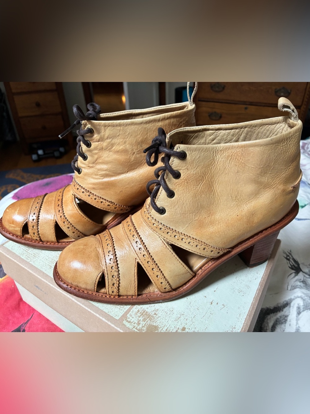 Cutout all leather booties by Holding Horses for Anthropologie size 10
